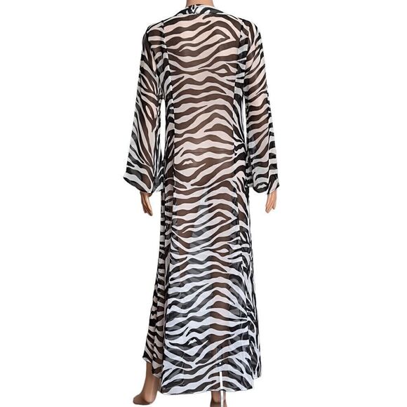 Victoria’s Secret Collection Vintage Sheer Zebra Print Maxi Dress / Coverup - Picture 2 of 16
